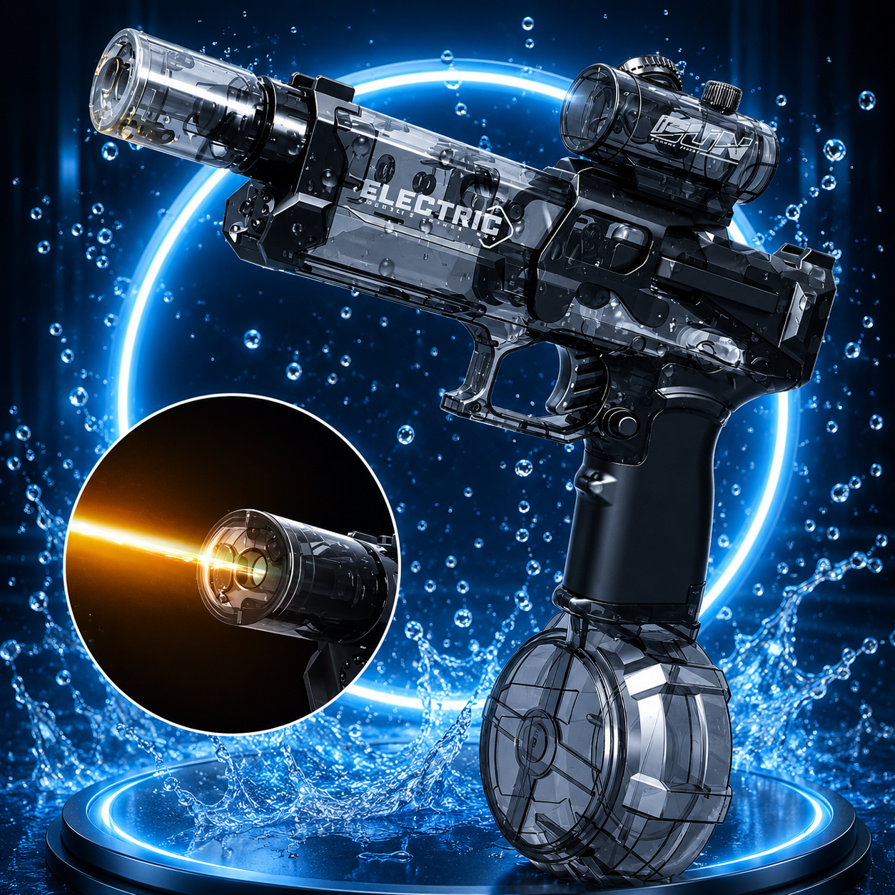 Pistola de agua automática con luces de ráfagas